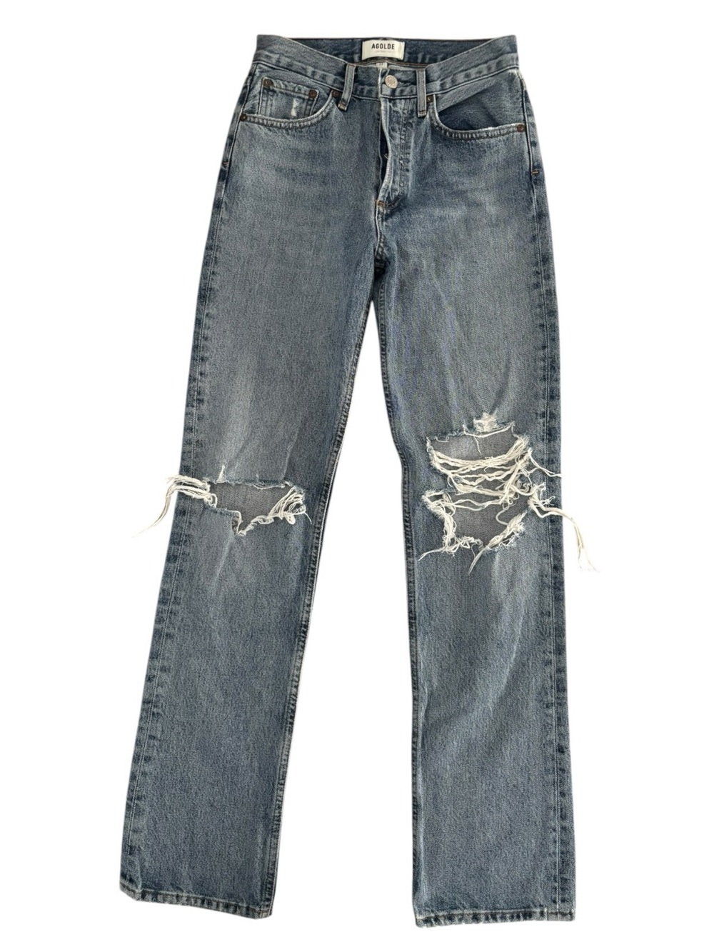Agolde Lana Distressed Straight Leg Jean - Picture 2 of 5